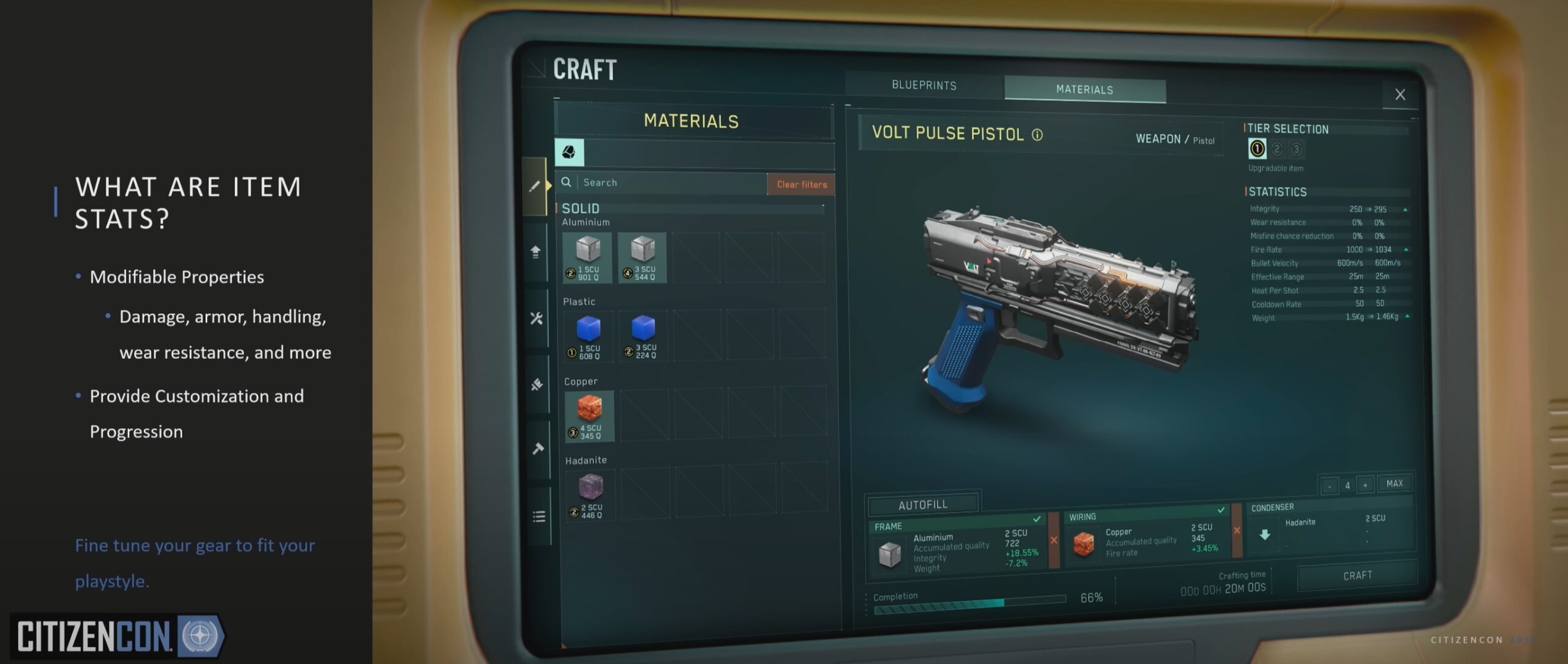 VOLT PULSE PISTOLのクラフト画面