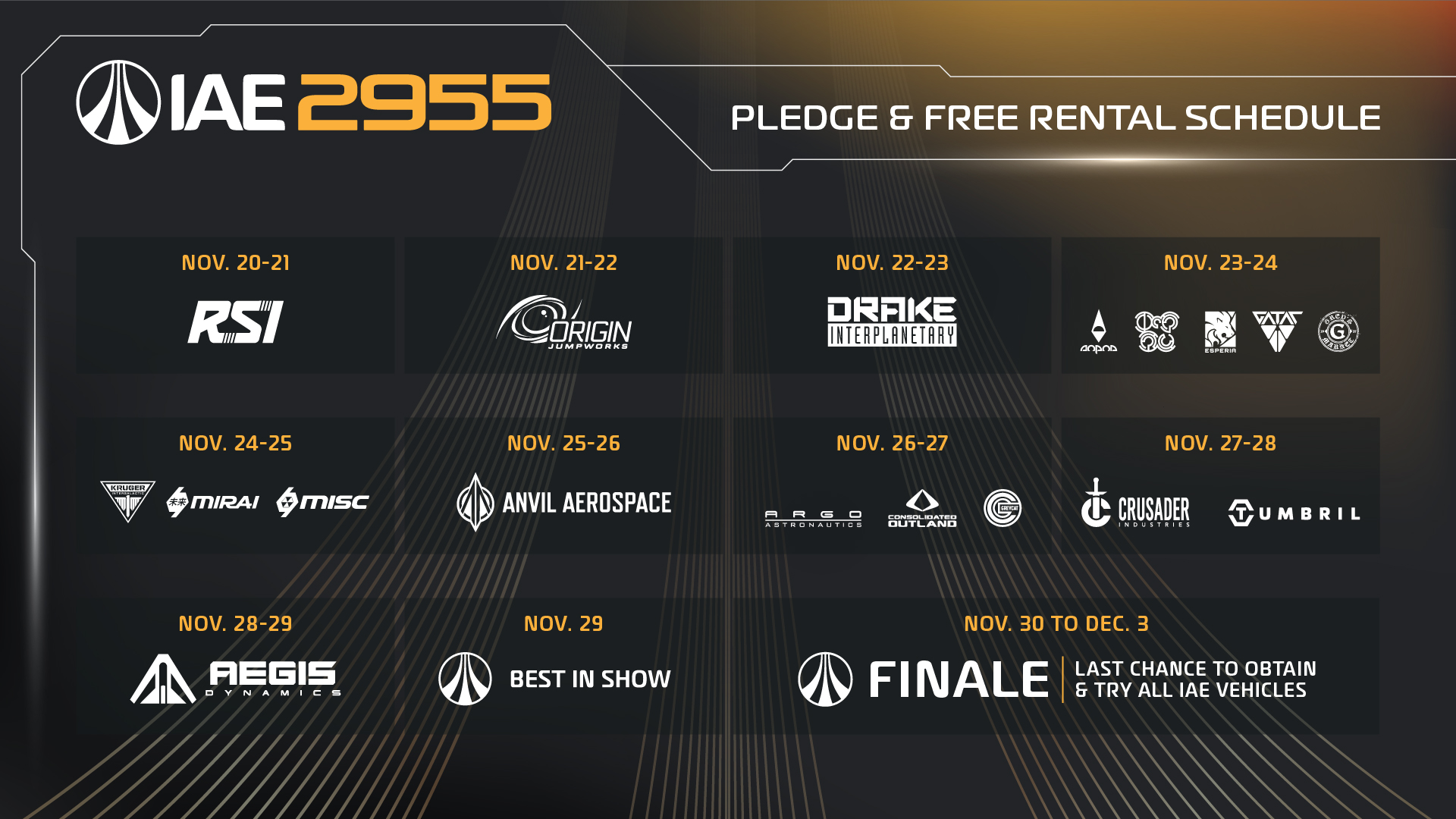 IAE 2955 公式スケジュール